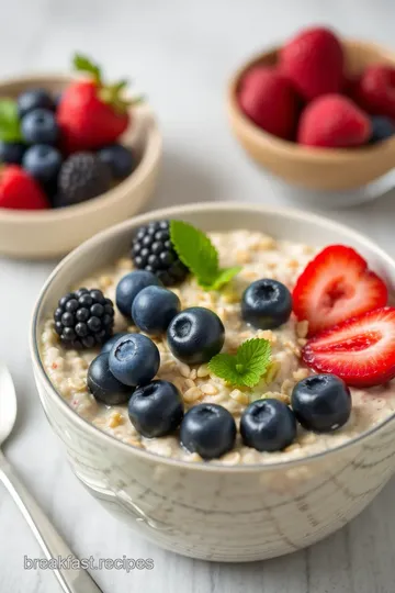 Overnight Oats with Greek Yogurt and Berries presentation