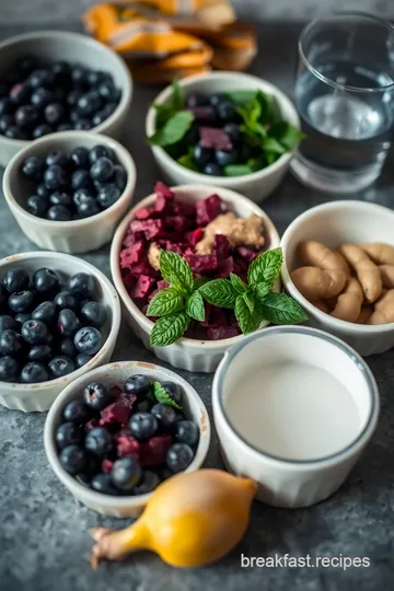 Refreshing Blueberry Beetroot Ginger Smoothie ingredients