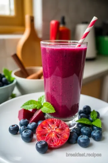 Refreshing Blueberry Beetroot Ginger Smoothie steps