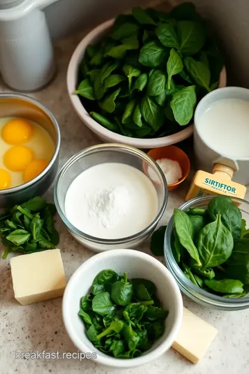 Delicious Scrambled Eggs with Spinach ingredients