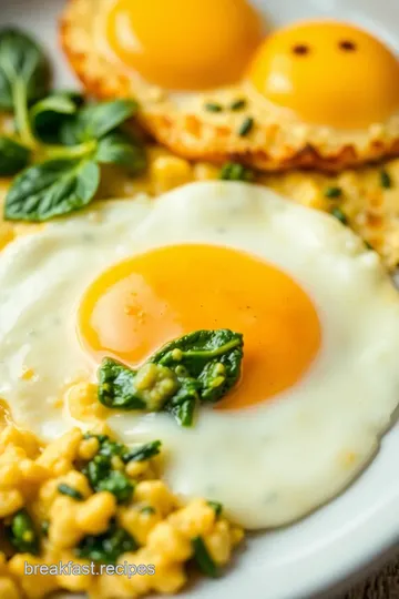 Delicious Scrambled Eggs with Spinach presentation