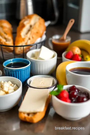 Simple French Breakfast ingredients