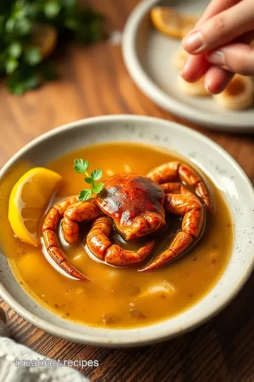 Slow-Cooked Spider Crab Broth Delight presentation