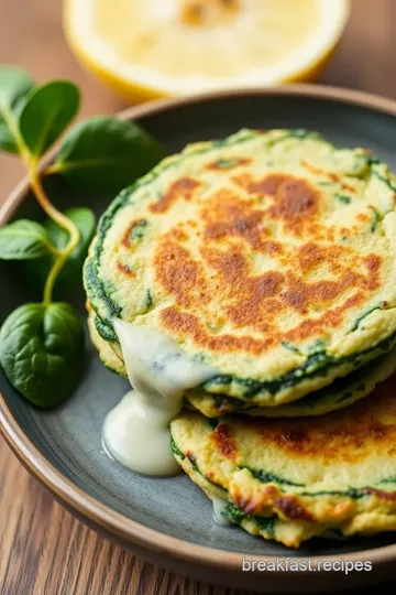 Spinach-Infused Pancakes Delight presentation