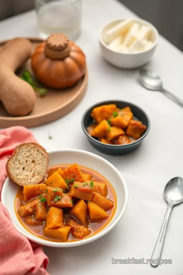 Stewing Yam in Flavorful Sweet Potato Delight presentation