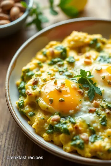 Super Eggy Scrambled Eggs with Oregano Pesto presentation