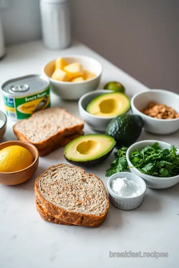 Sardines on Toast with Avocado ingredients