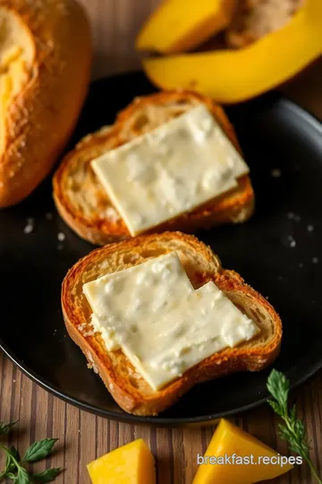 Toasted Bread Delight with Cheese and Mango ingredients