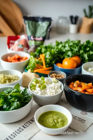 Vibrant Veggie Frittata with Cilantro Sauce ingredients