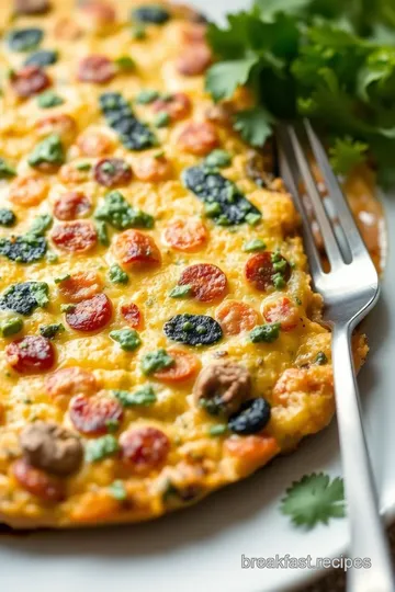 Vibrant Veggie Frittata with Cilantro Sauce presentation