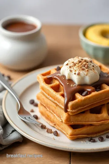 Fluffy Whole Wheat Chocolate Waffles presentation